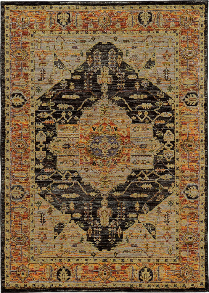 Oriental Weavers Andorra 7138B Oriental Area Rug, Gold/Gray, 7'10"x10'10"