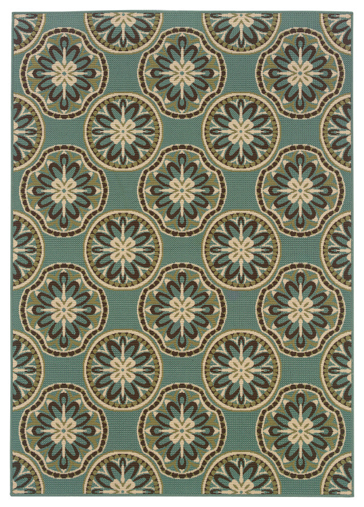 Oriental Weavers Montego 8323L Floral Area Rug, Blue/Ivory, 2'5"x4'5" Rectangle