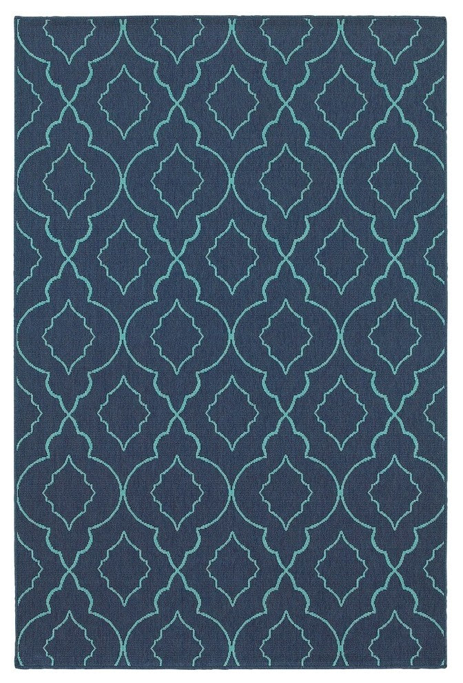 Oriental Weavers Meridian 7541B Lattice Area Rug, Navy/Blue, 3'7"x5'6"