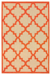 Oriental Weavers Cayman 660O9 Geometric Area Rug, Sand/Orange, 3'10"x5'5"