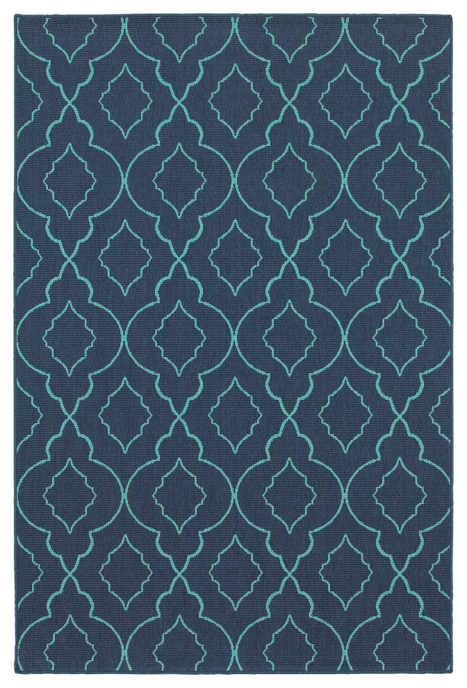 Oriental Weavers Meridian 7541B Lattice Area Rug, Navy/Blue, 7'10"x10'10"