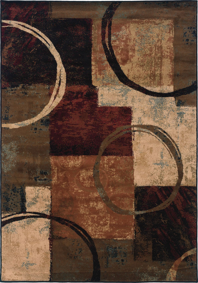 Oriental Weavers Hudson 2544B Abstract Area Rug, Brown/Black, 7'8"x10'10"