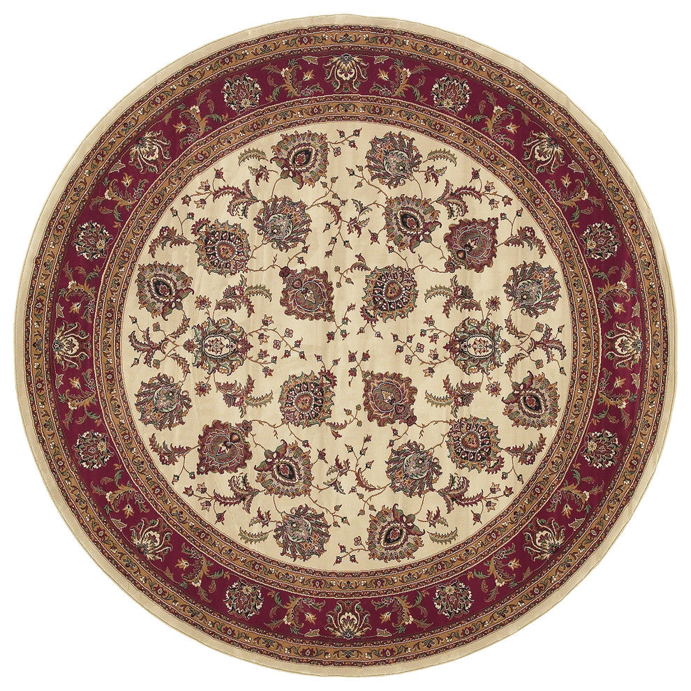 Oriental Weavers Ariana 117J3 Ivory/Red Oriental Area Rug, 6' Round