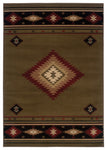 Oriental Weavers Hudson 087J1 Southwest/Lodge Area Rug, Green/Red, 7'8"x10'10"