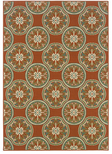 Oriental Weavers Montego 8323D Floral Area Rug, Orange/Ivory, 6'7"x9'6"