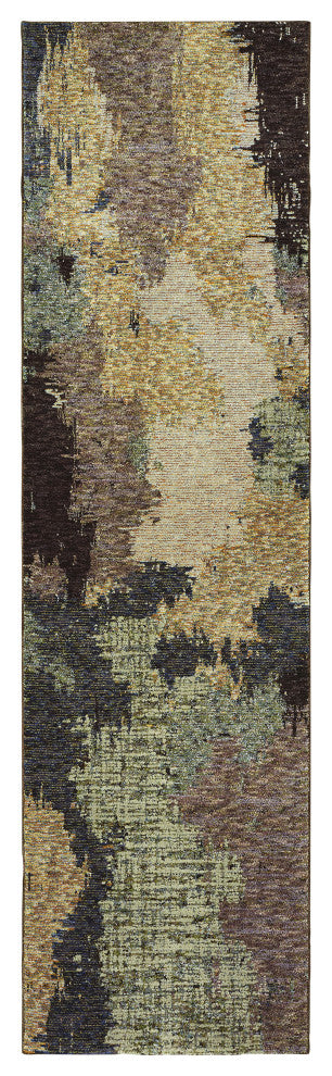 Oriental Weavers Evolution Blue/Brown Abstract 8011B Area Rug, Runner 2'3"x8'