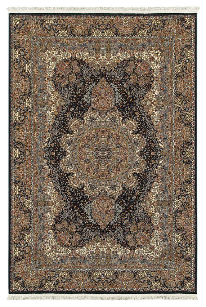 Oriental Weavers Masterpiece 5501K Area Rug, Black/Multi, 3'10"x5'5" Rectangle