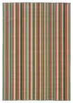 Oriental Weavers Montego 6996C Stripes Area Rug, Green/Blue, 6'7"x9'6" Rectangle