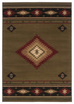 Oriental Weavers Hudson 087J1 Southwest/Lodge Area Rug, Green/Red, 6'7"x9'6"