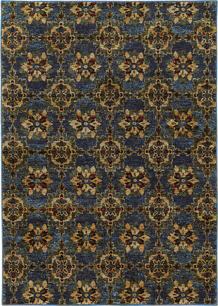 Oriental Weavers Andorra 6883C Oriental Area Rug, Blue/Gold, 6'7"x9'6"