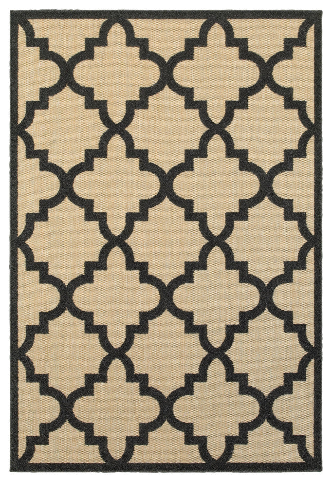 Oriental Weavers Cayman 660N9 Geometric Area Rug, Sand/Charcoal, 1'10"x3'3"