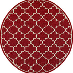 Oriental Weavers Meridian 1295R Red/Ivory Lattice Area Rug, 7'10" Round