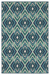 Oriental Weavers Meridian 2209B Geometric Area Rug, Navy/Green, 6'7"x9'6"