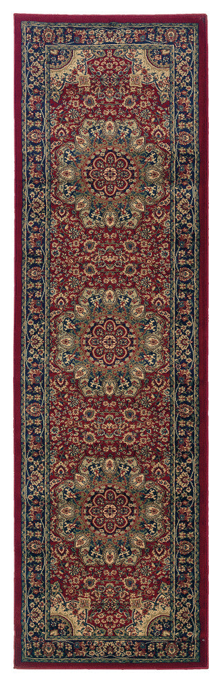 Oriental Weavers Ariana Red/Blue Oriental 116R3 Area Rug, Runner 2'7"x9'4"