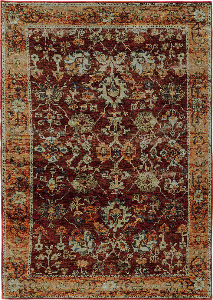 Oriental Weavers Andorra 7154A Oriental Area Rug, Red/Gold, 8'6"x11'7"