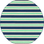 Oriental Weavers Meridian 5701B Blue/Ivory Stripe Area Rug, 7'10" Round