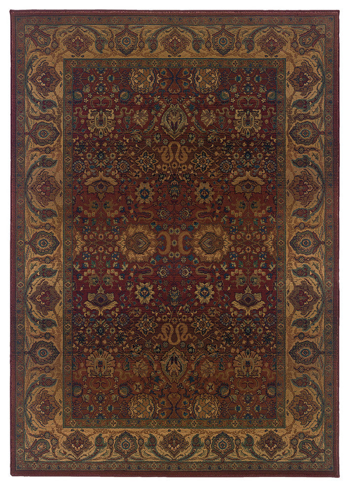 Oriental Weavers Kharma 332C4 Area Rug, Red/Gold, 2'3"x4'5" Rectangle