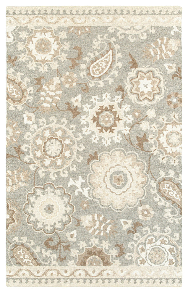 Oriental Weavers Craft Gray/Sand Floral 93003 Area Rug, Runner 2'6"x8'