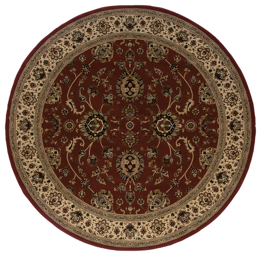 Oriental Weavers Ariana 130/8 Red/Ivory Oriental Area Rug, 8' Round