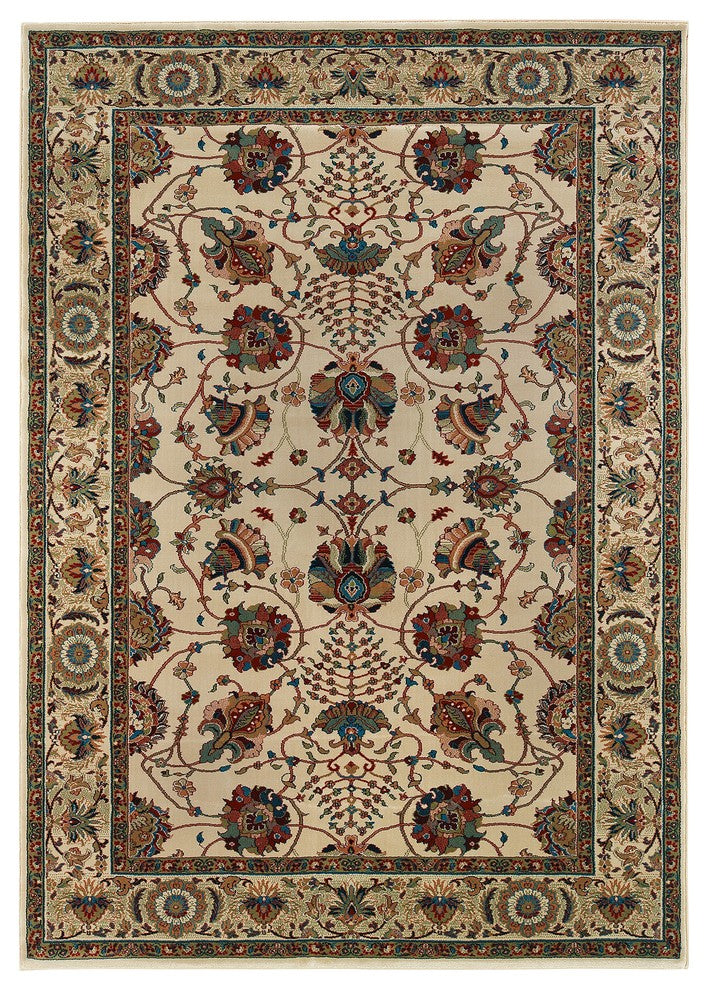 Oriental Weavers Ariana Ivory/Red Floral 431O3 Area Rug, Rectangular 2'x3'