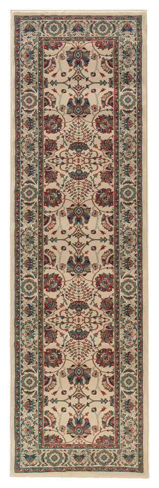 Oriental Weavers Ariana Ivory/Red Floral 431O3 Area Rug, Runner 2'3"x7'9"