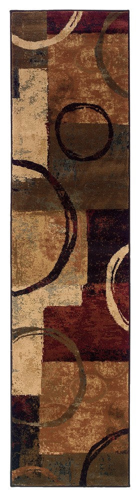 Oriental Weavers Hudson 2544B Abstract Area Rug, Brown/Black, 6'7"x9'6"