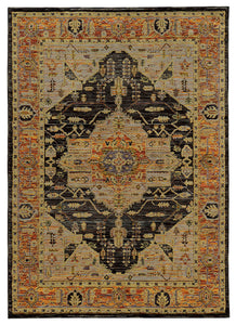 Oriental Weavers Andorra Gold/Gray Oriental 7138B Area Rug, Runner 2'3"x8'