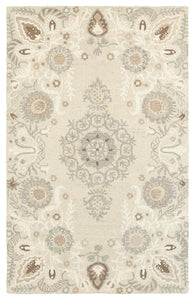 Oriental Weavers Craft Sand/Ash Floral 93000 Area Rug, 5'x8' Rectangle