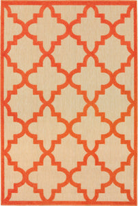 Oriental Weavers Cayman 660O9 Geometric Area Rug, Sand/Orange, 5'3"x7'6"