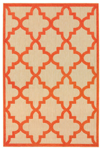 Oriental Weavers Cayman 660O9 Geometric Area Rug, Sand/Orange, 6'7"x9'6"