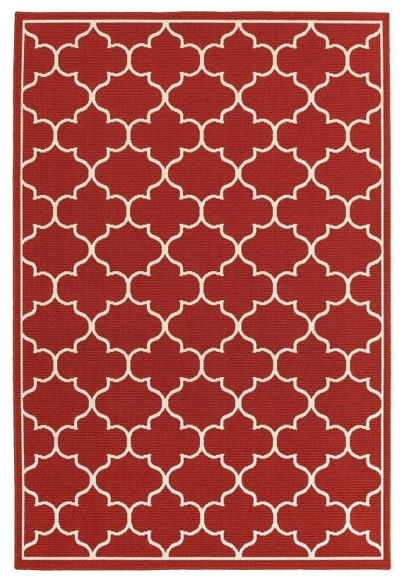 Oriental Weavers Meridian 1295R Lattice Area Rug, Red/Ivory, 1'10"x2'10"