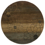 Oriental Weavers Hudson 074A1 Brown/Beige Floral Area Rug, 7'8" Round