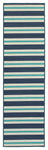 Oriental Weavers Meridian Blue/Ivory Stripe 5701B Area Rug, Runner 2'3"x7'6"