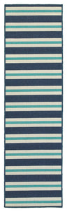 Oriental Weavers Meridian Blue/Ivory Stripe 5701B Area Rug, Runner 2'3"x7'6"