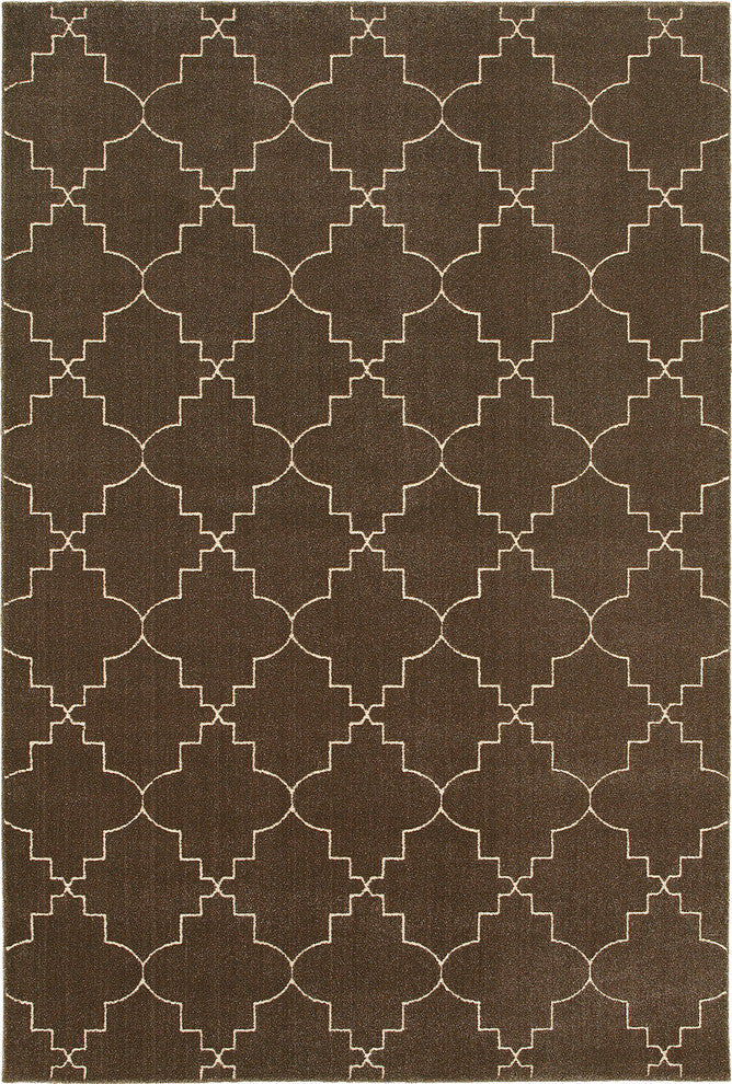 Oriental Weavers Ellerson 5994N Lattice Area Rug, Brown/Ivory, 5'3"x7'6"