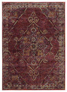 Oriental Weavers Andorra Red/Gold Oriental 7135E Area Rug, Runner 2'3"x8'