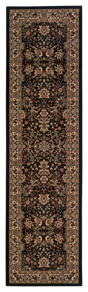 Oriental Weavers Ariana Black/Ivory Oriental 213K8 Area Rug, Runner 2'3"x7'9"