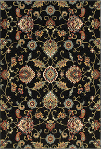 Oriental Weavers Kashan 9946K Floral Area Rug, Black/Multi, 1'10"x3' Rectangle