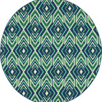 Oriental Weavers Meridian 2209B Navy/Green Geometric Area Rug, 7'10" Round