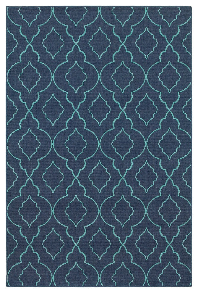 Oriental Weavers Meridian 7541B Lattice Area Rug, Navy/Blue, 8'6"x13'