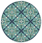 Oriental Weavers Meridian 2206B Medallion Area Rug, Blue/Green, 8'6"x13'