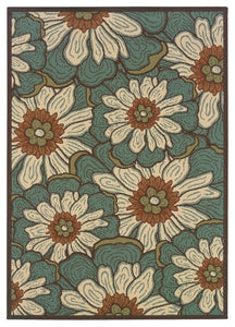 Oriental Weavers Montego 3444M Floral Area Rug, Blue/Brown, 3'7"x5'6"