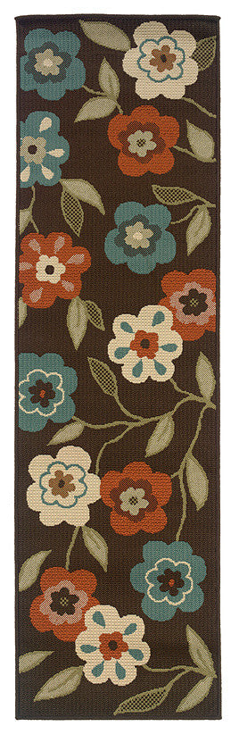 Oriental Weavers Montego 2267D Floral Area Rug, Brown/Ivory, 2'5"x4'5" Rectangle