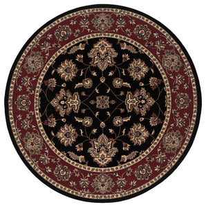 Oriental Weavers Ariana 623M3 Black/Red Floral Area Rug, 8' Round