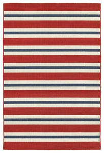 Oriental Weavers Meridian Red/Blue Stripe 5701R Area Rug, Rectangular 8'6"x13'