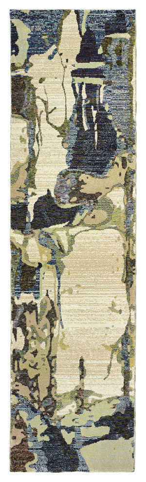 Oriental Weavers Evolution Blue/Gray Abstract 8027A Area Rug, Runner 2'3"x8'