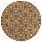 Oriental Weavers Montego Orange/Ivory Floral 8323D Area Rug, 7'10" Round