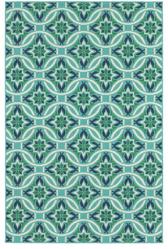 Oriental Weavers Meridian 5868L Floral Area Rug, Blue/Green, 8'6"x13' Rectangle