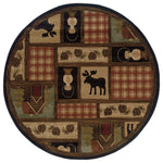 Oriental Weavers Hudson 1067A Southwest/Lodge Area Rug, Brown/Red, 7'8" Round