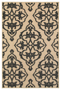 Oriental Weavers Cayman 001B9 Floral Area Rug, Sand/Charcoal, 3'10"x5'5"